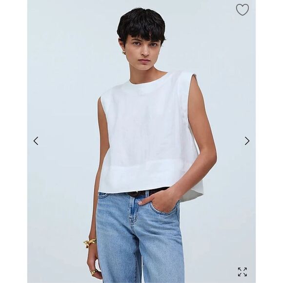 $78 Madewell Bateau-Neck Tank in 100% Linen size XL m3 - Picture 2 of 6